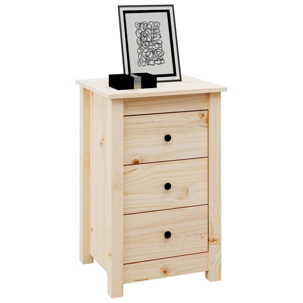Bedside Cabinet 40X35X61.5 Cm Solid Wood Pine