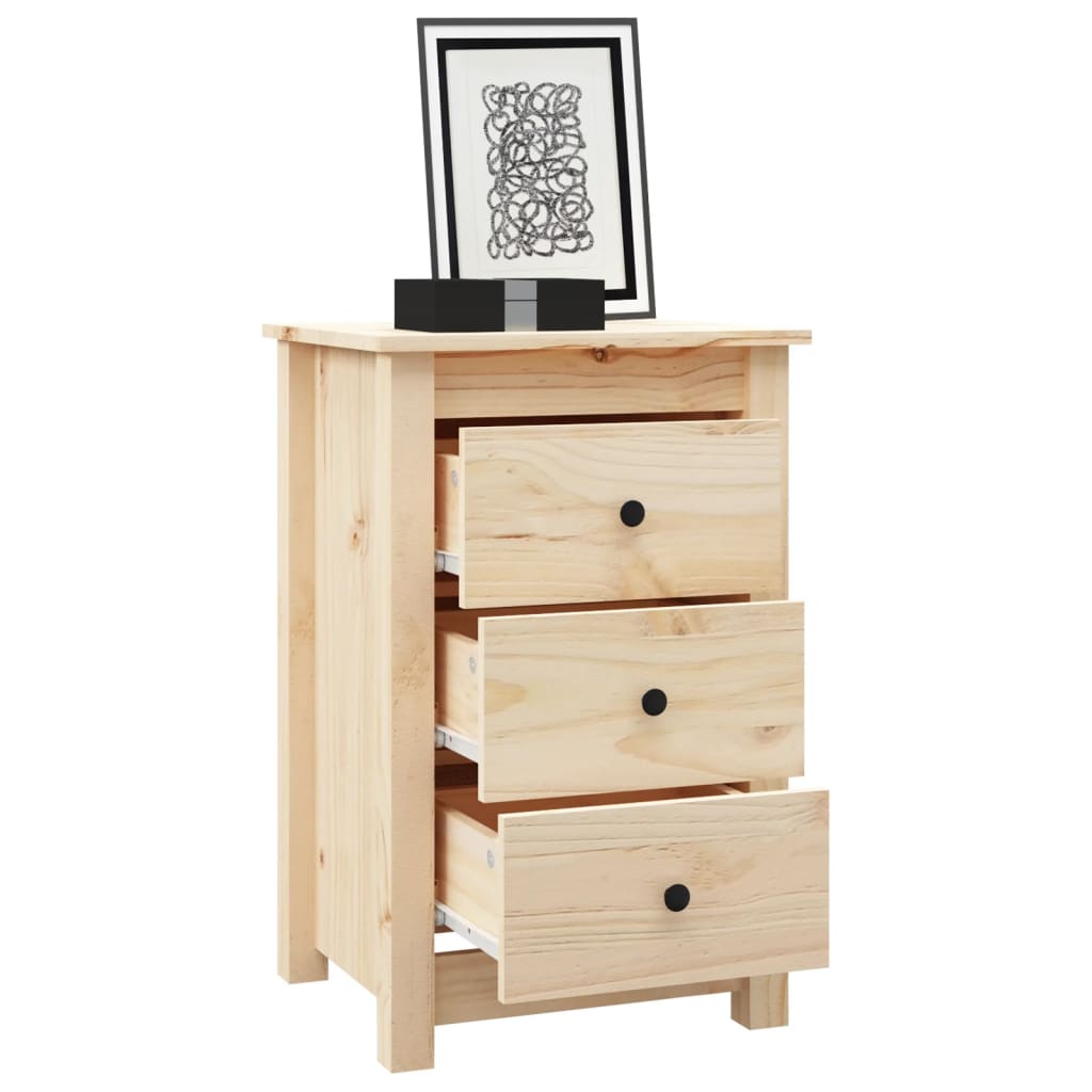 Bedside Cabinet 40X35X61.5 Cm Solid Wood Pine