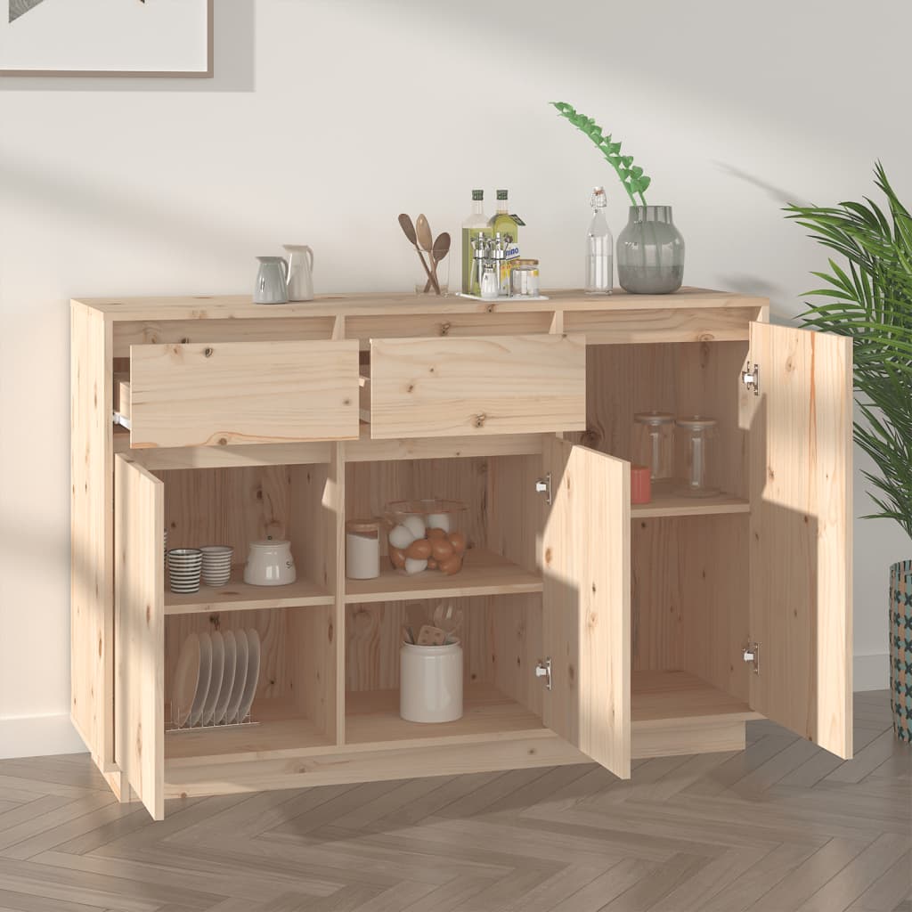 Sideboard 110X34X75 Cm Solid Wood Pine