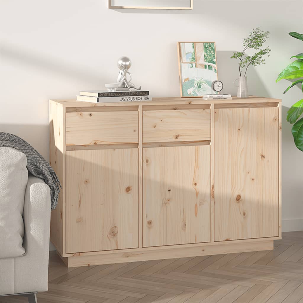 Sideboard 110X34X75 Cm Solid Wood Pine