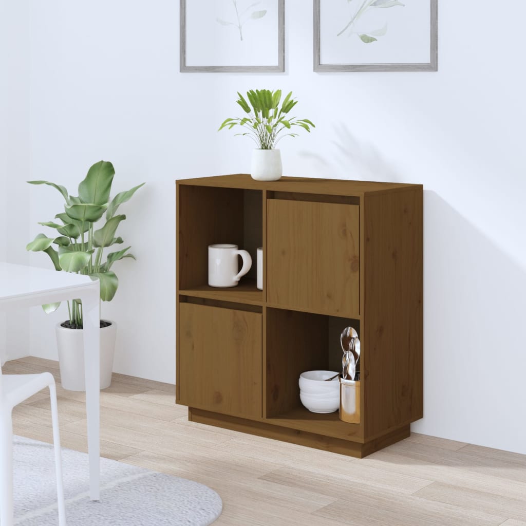 Sideboard 74X35X80 Cm Solid Wood Pine