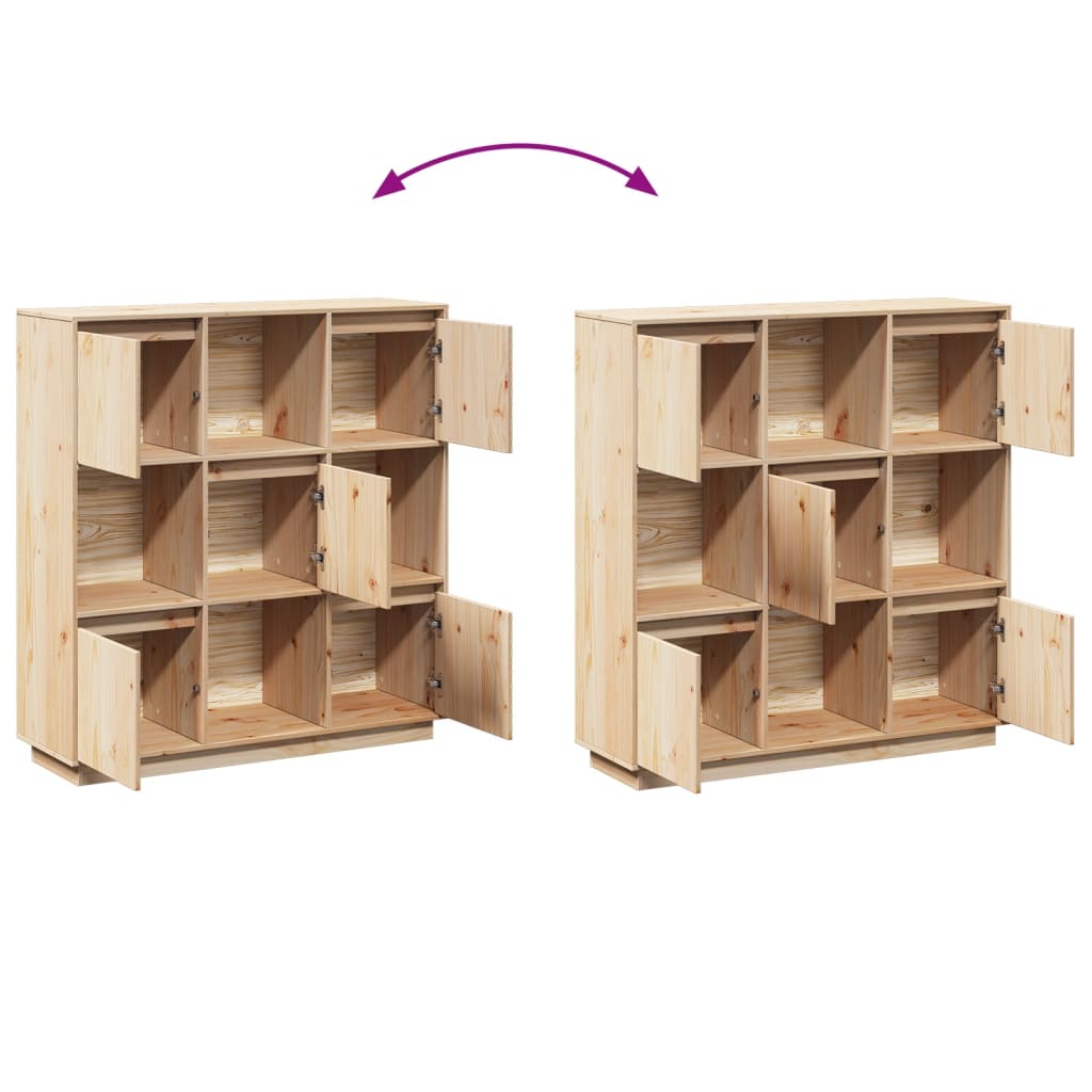 Highboard 110.5X35X117 Cm Solid Wood Pine