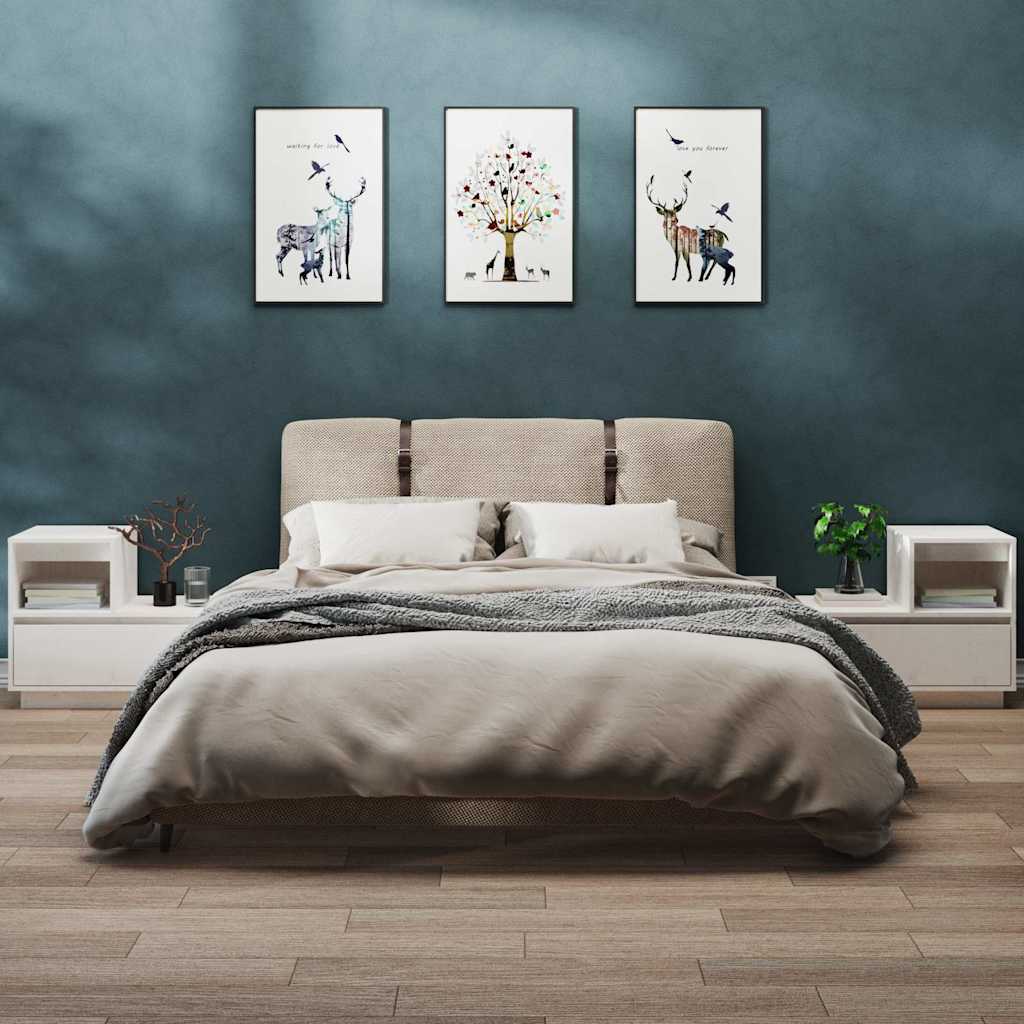 Bedside Cabinet 60X34X51 Cm Solid Wood Pine