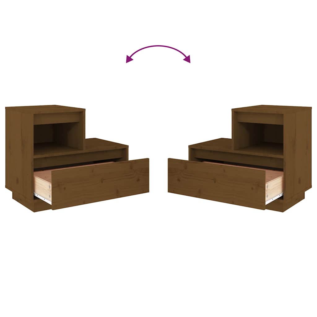 Bedside Cabinet 60X34X51 Cm Solid Wood Pine