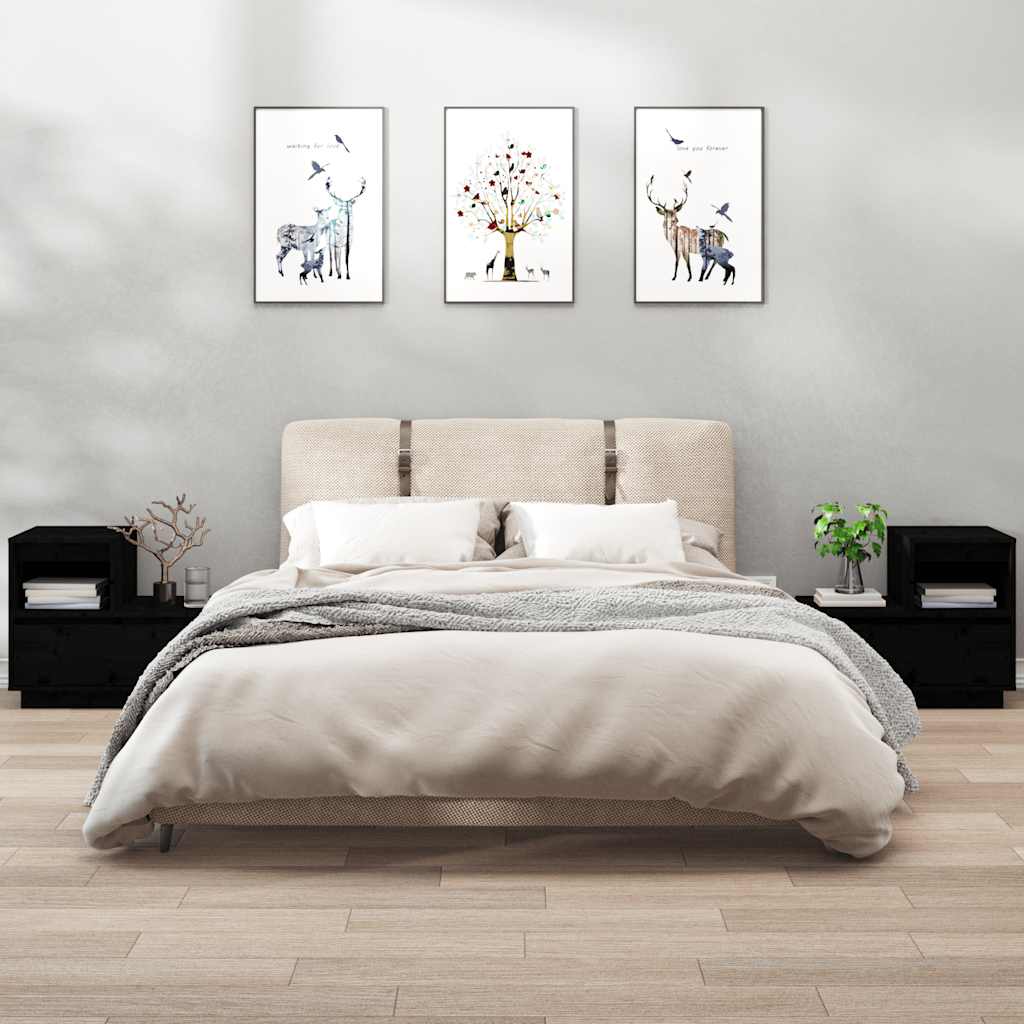 Bedside Cabinet 60X34X51 Cm Solid Wood Pine