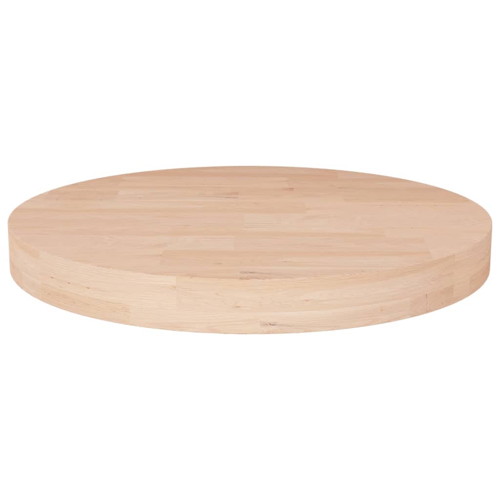 Round Table Top Ø40X4 Cm Untreated Solid Wood Oak