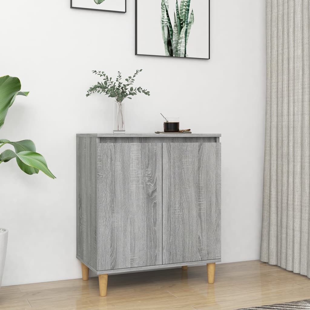 Sideboard With Solid Wood Legs 60X35X70 Cm Engineered Wood