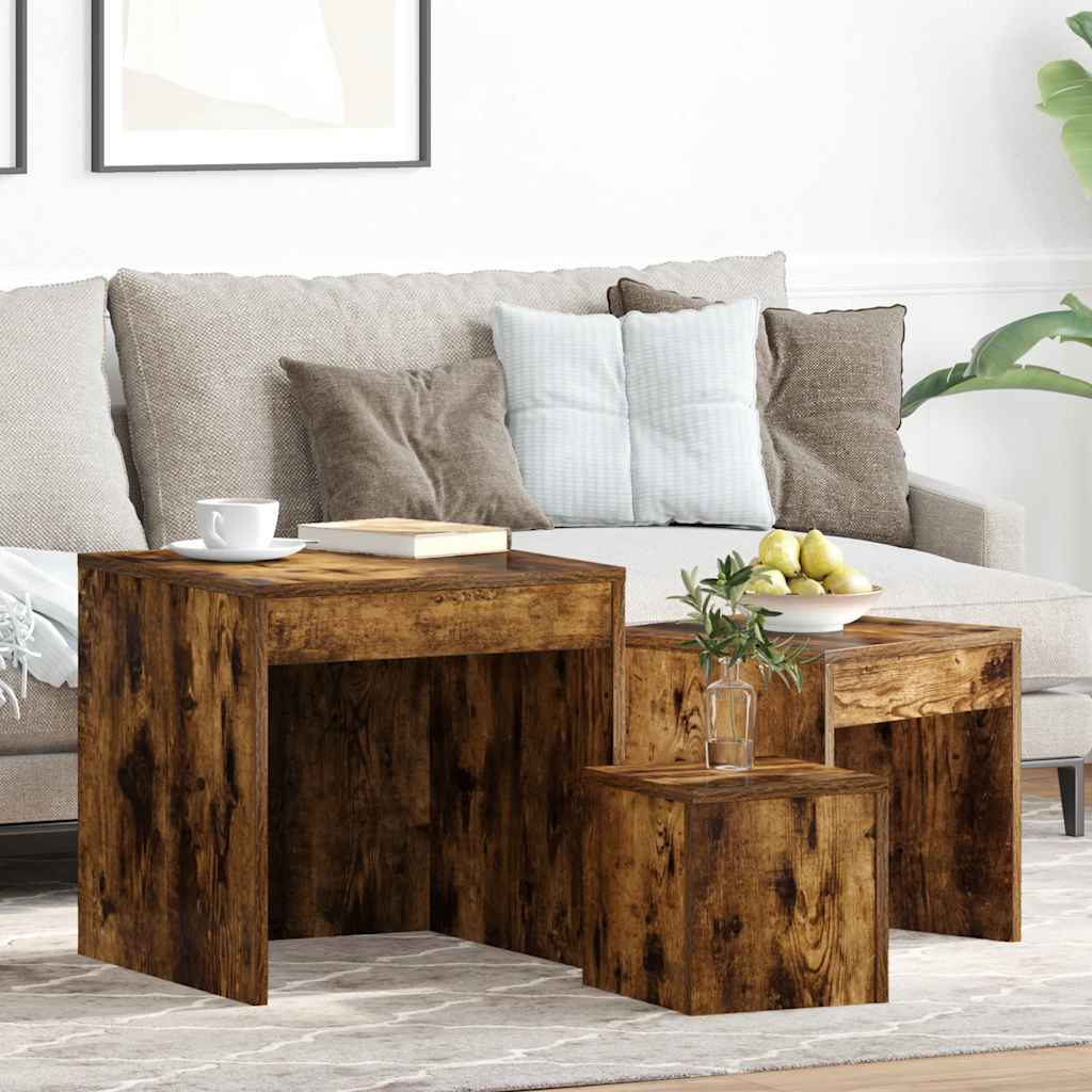 Nesting Tables 3 Pcs Engineered Wood