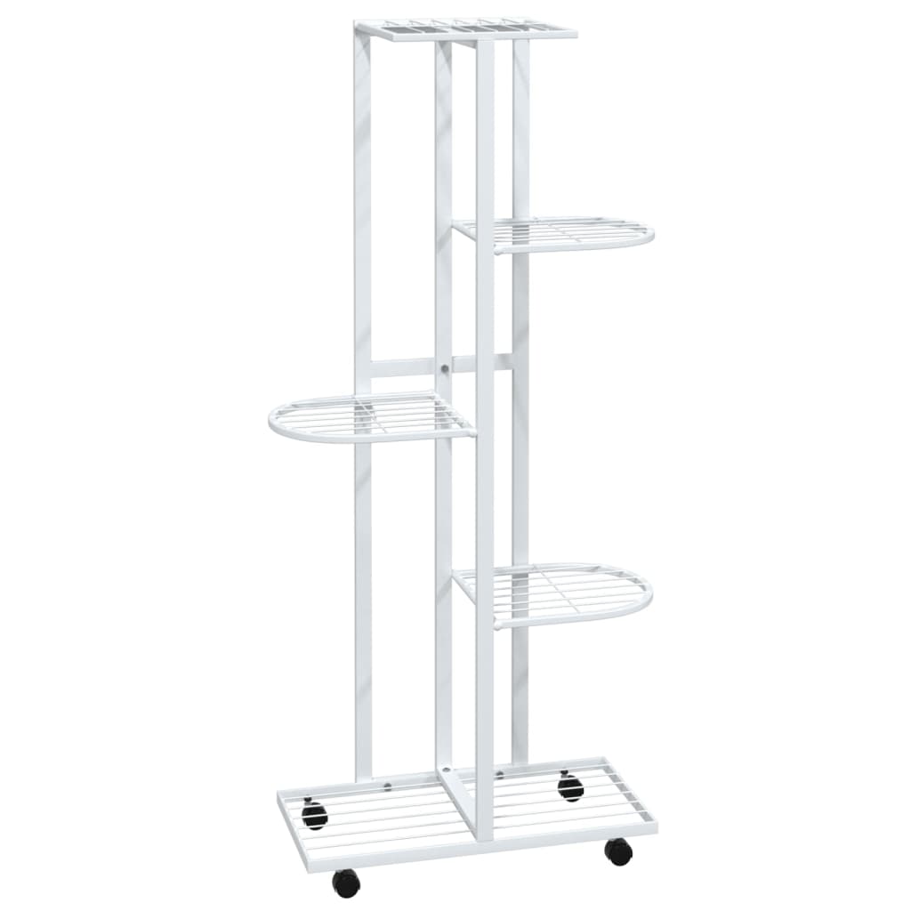5-Floor Flower Stand With Wheels 44X23X100 Cm Iron
