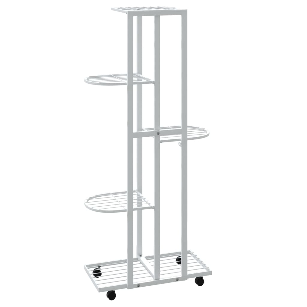 5-Floor Flower Stand With Wheels 44X23X100 Cm Iron