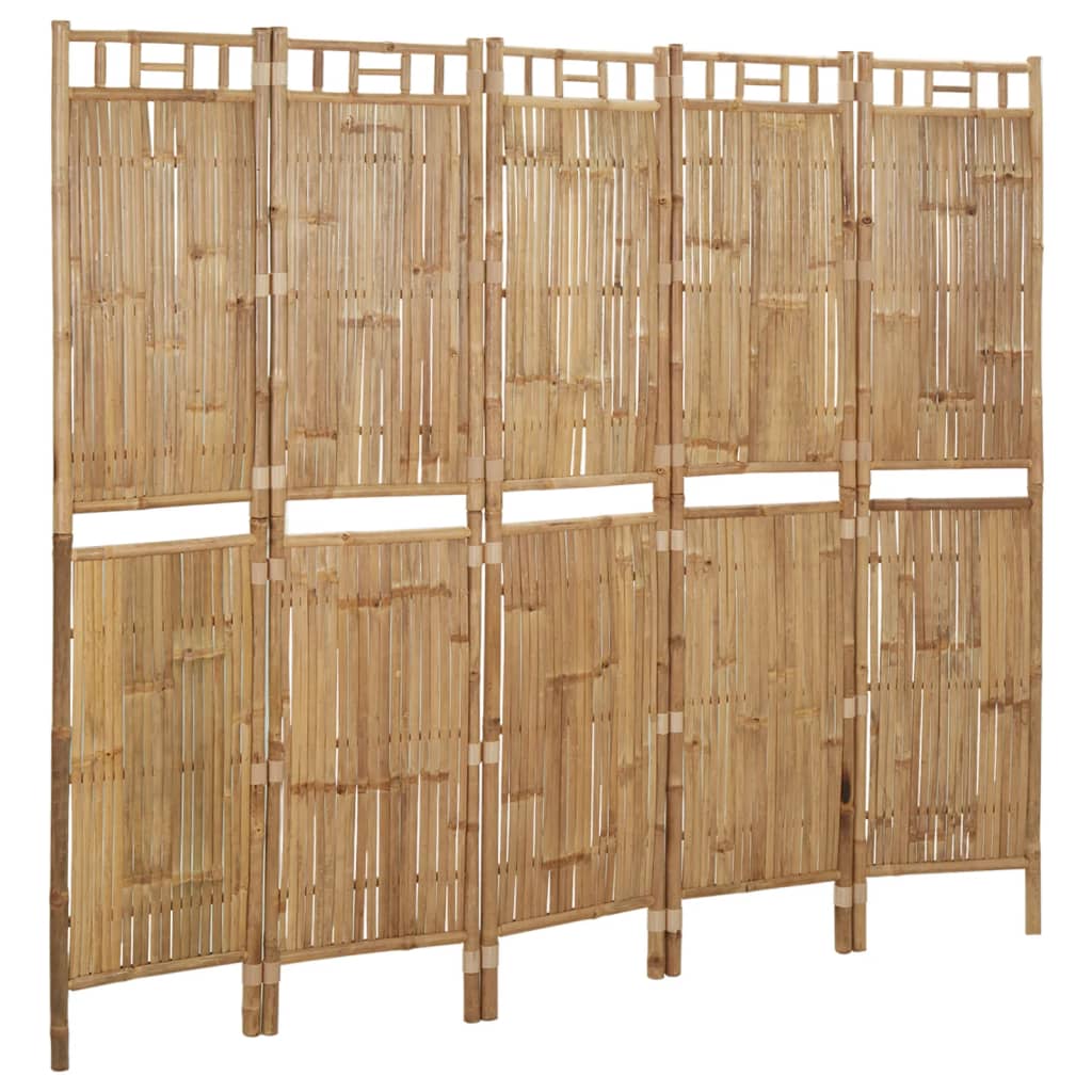 5-Panel Room Divider Bamboo