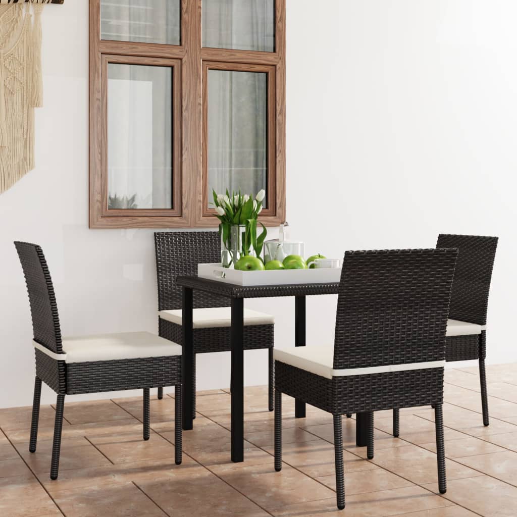 9 Piece Outdoor Dining Set With Cushions Poly Rattan