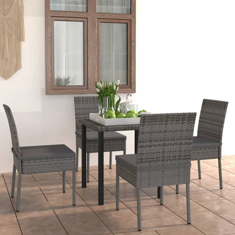 9 Piece Outdoor Dining Set With Cushions Poly Rattan