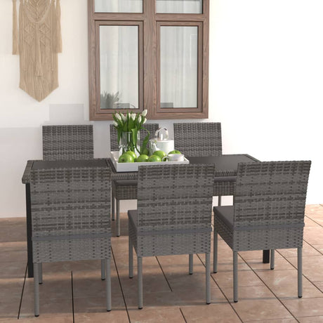 9 Piece Outdoor Dining Set With Cushions Poly Rattan