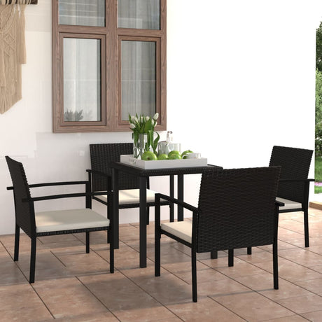 5 Piece Outdoor Dining Set Poly Rattan