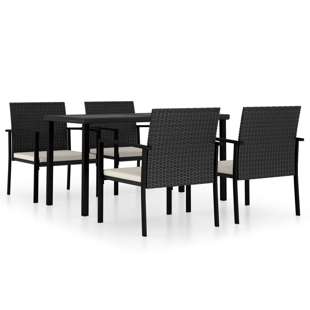 5 Piece Outdoor Dining Set Poly Rattan