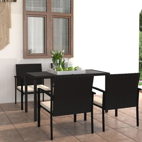 5 Piece Outdoor Dining Set Poly Rattan
