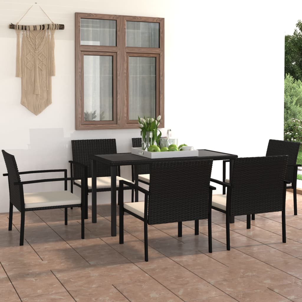 5 Piece Outdoor Dining Set Poly Rattan