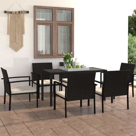 5 Piece Outdoor Dining Set Poly Rattan