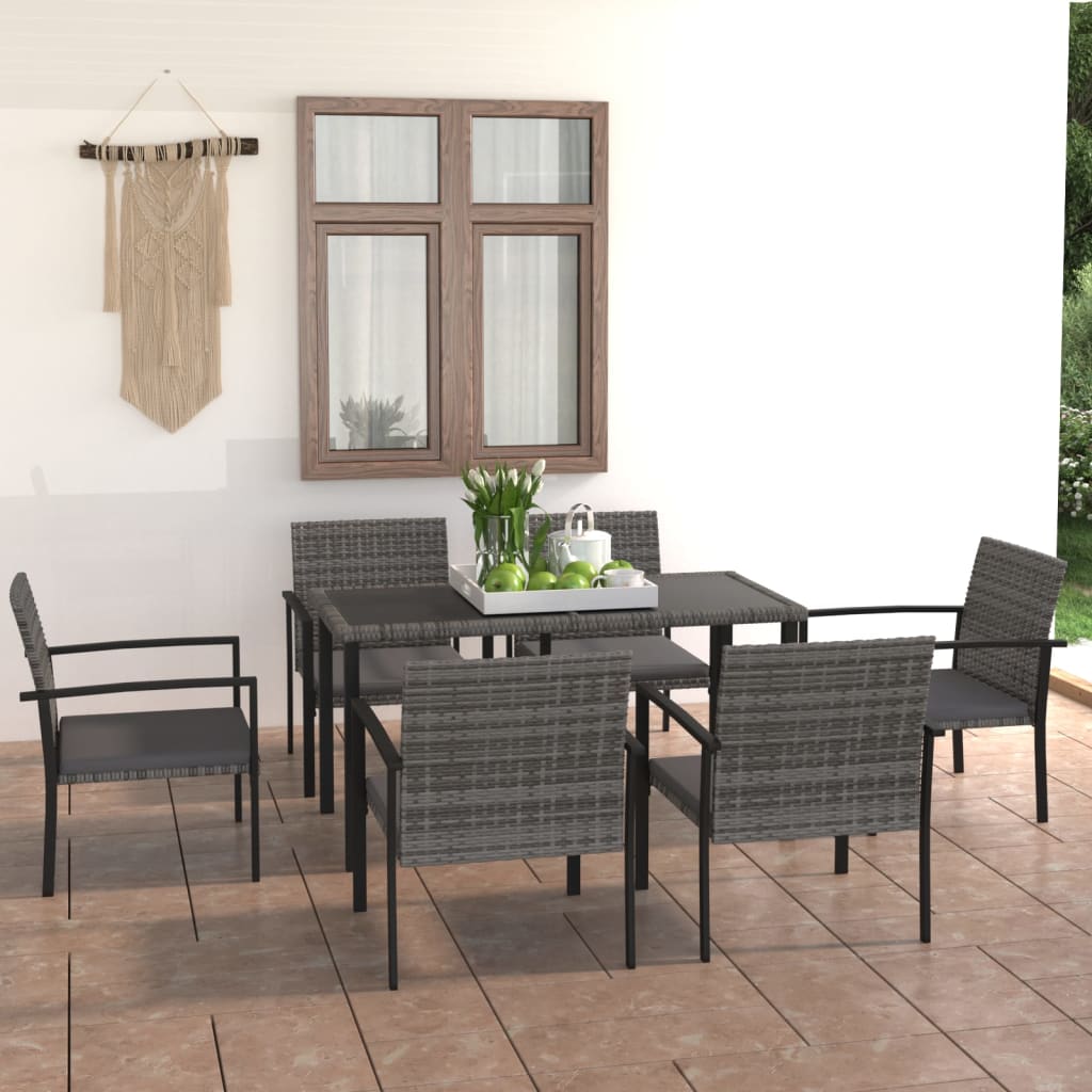 5 Piece Outdoor Dining Set Poly Rattan