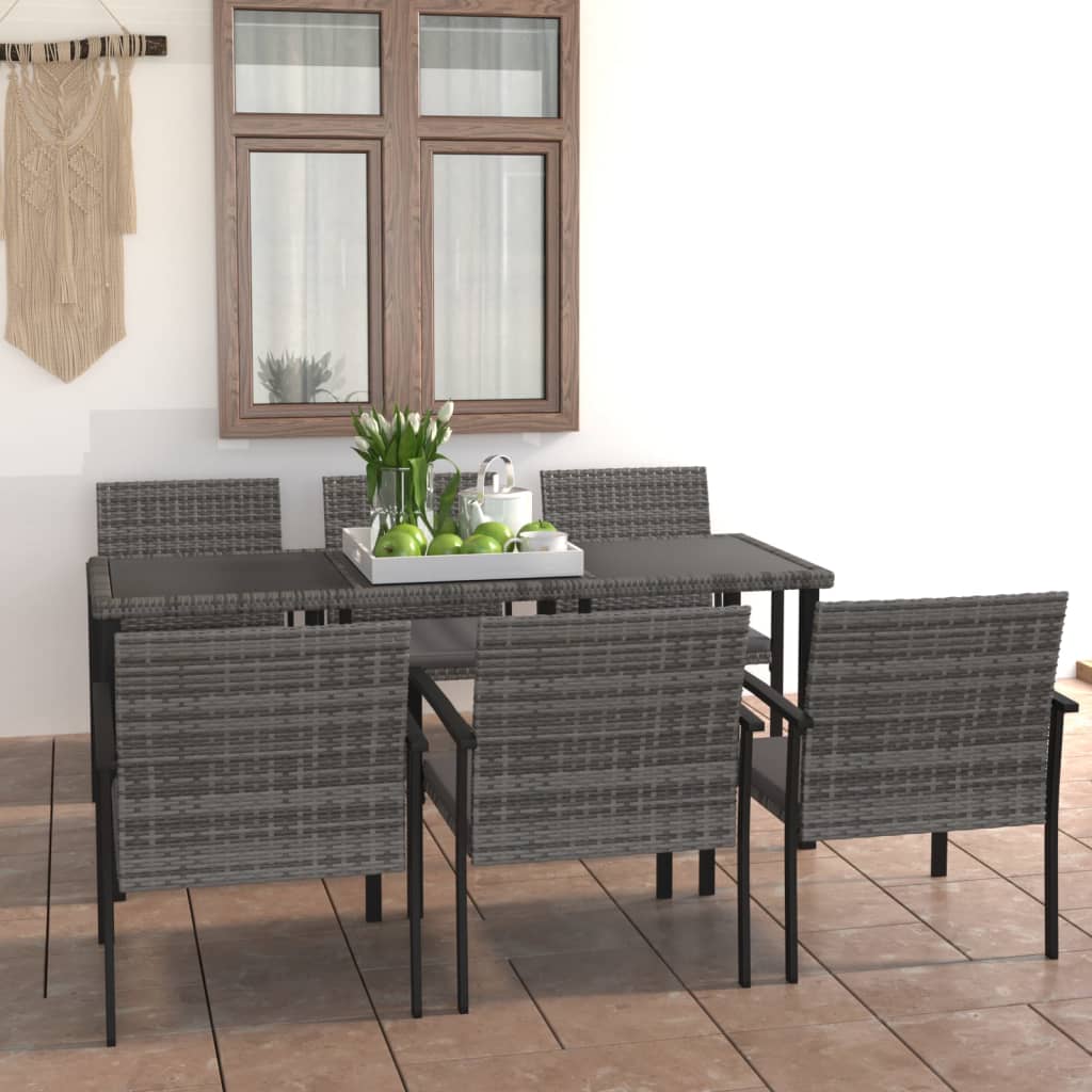 5 Piece Outdoor Dining Set Poly Rattan