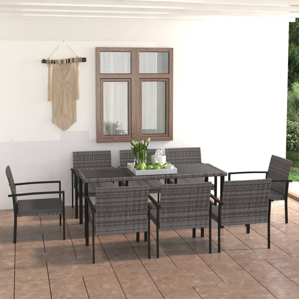 5 Piece Outdoor Dining Set Poly Rattan