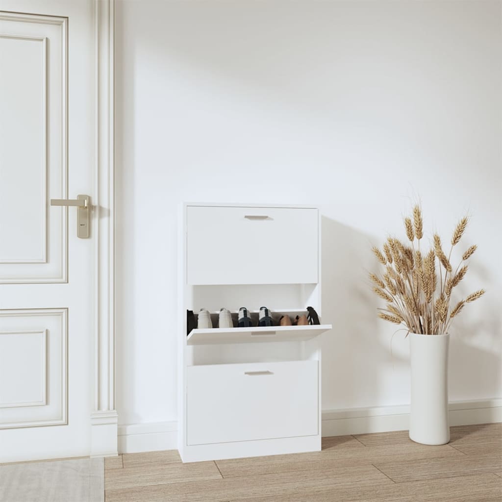 Look Wooden Shoe Cabinet With 5 Compartments