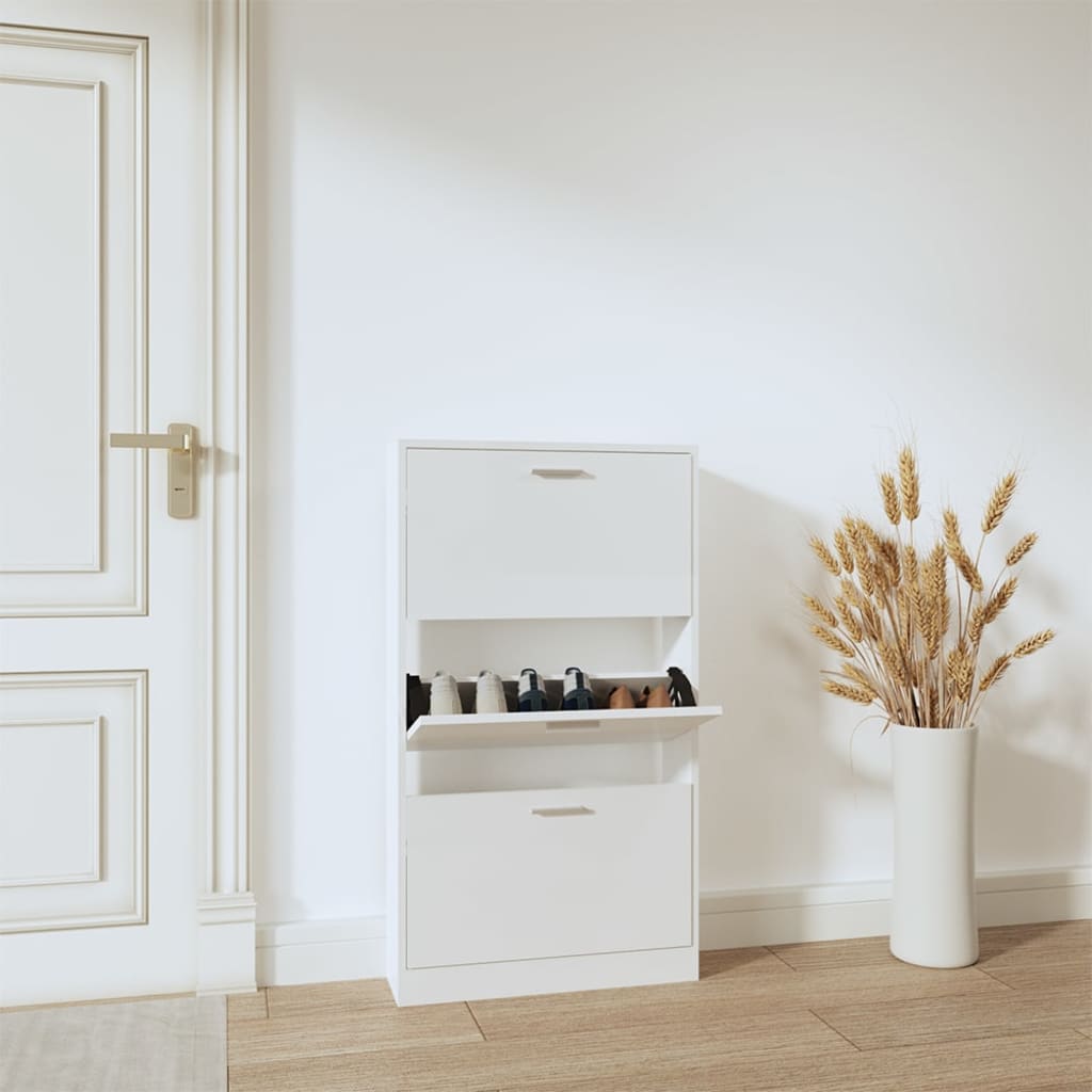 Look Wooden Shoe Cabinet With 5 Compartments