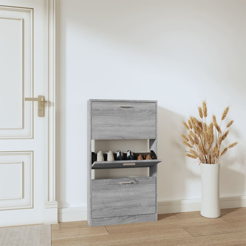 Look Wooden Shoe Cabinet With 5 Compartments