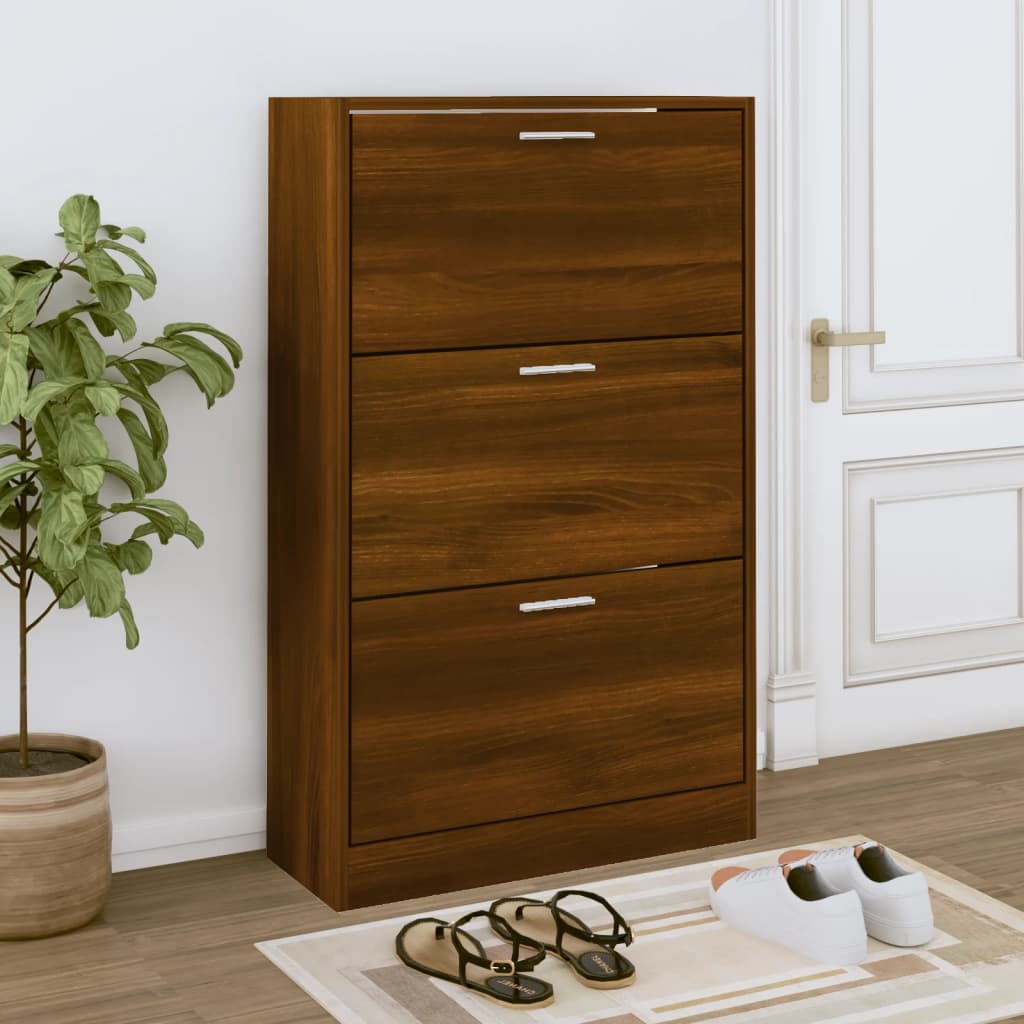 Shoe Cabinet 63X24X Engineered Wood