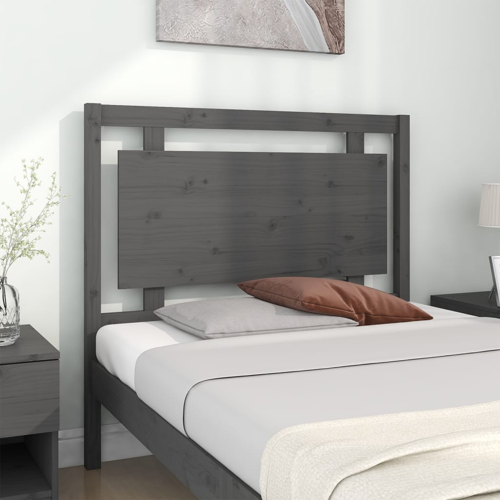 Bed Headboard 105.5X4X100 Cm Solid Pine Wood