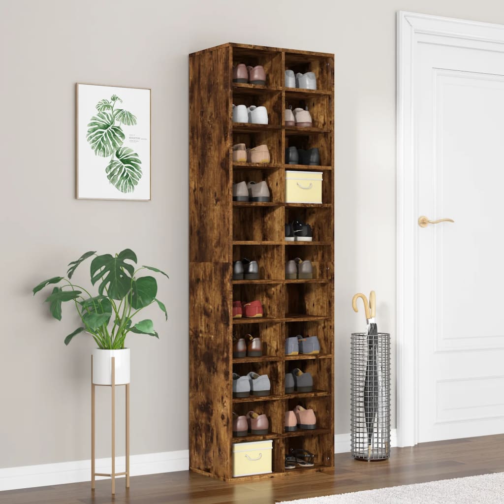 Shoe Cabinet 54X34X183 Cm Engineered Wood