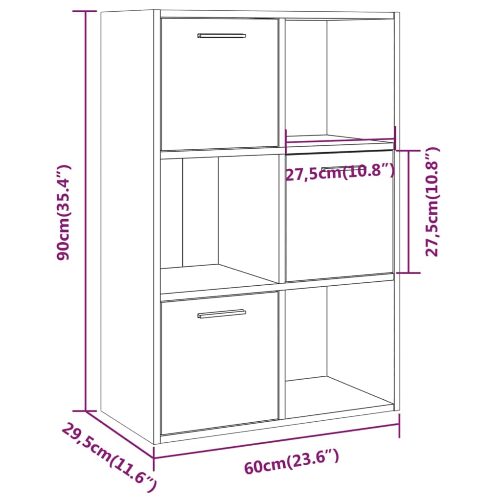 Storage Cabinet 60X29.5X90 Cm