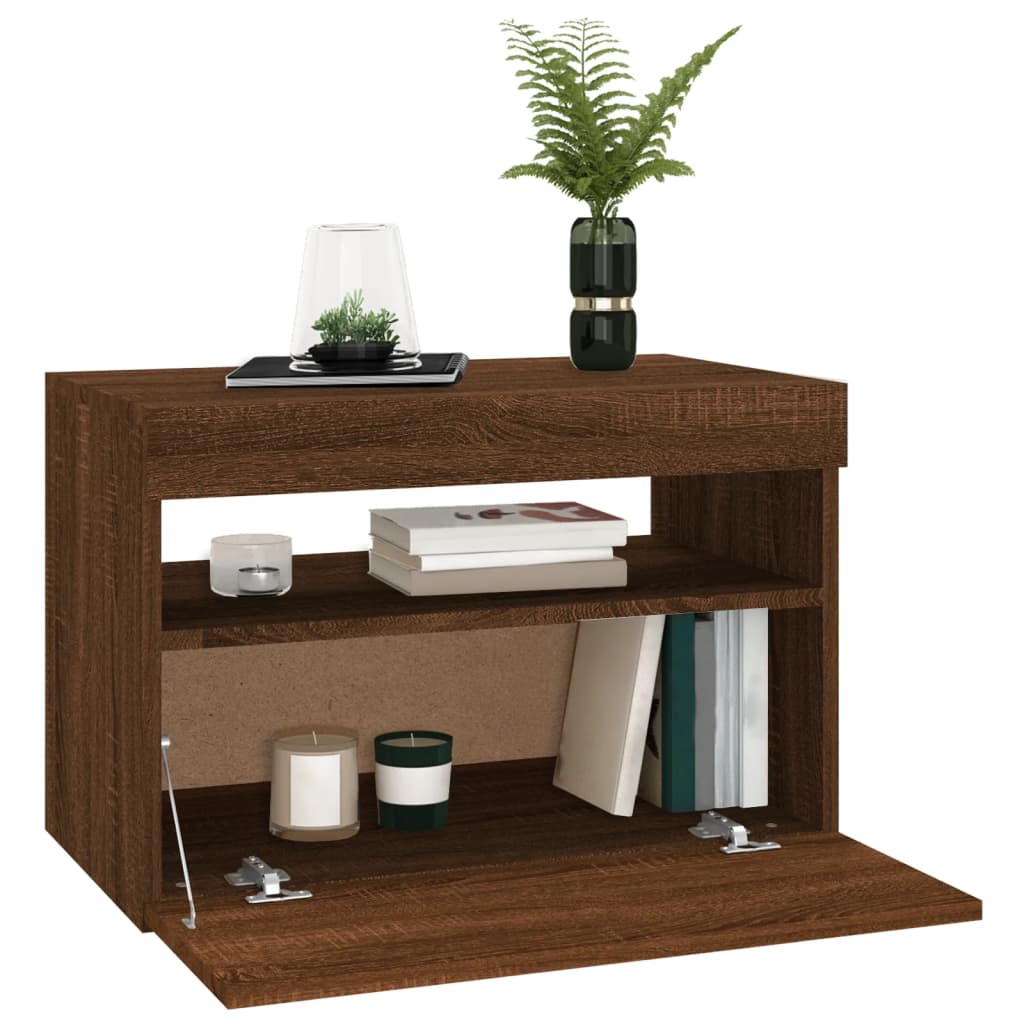 Tv Cabinet With Led Lights 60X35X40 Cm