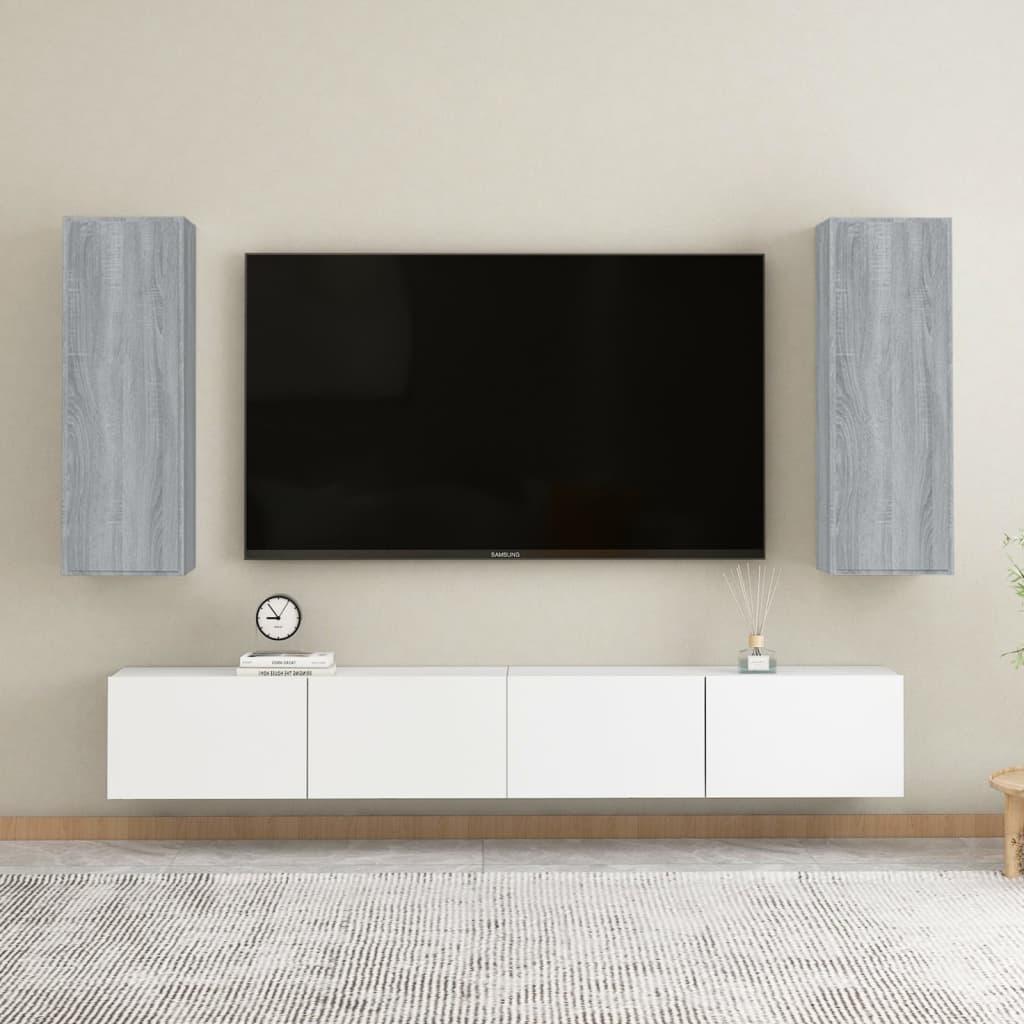 Tv Cabinet 2 Pcs 30,5X30X Engineered Wood