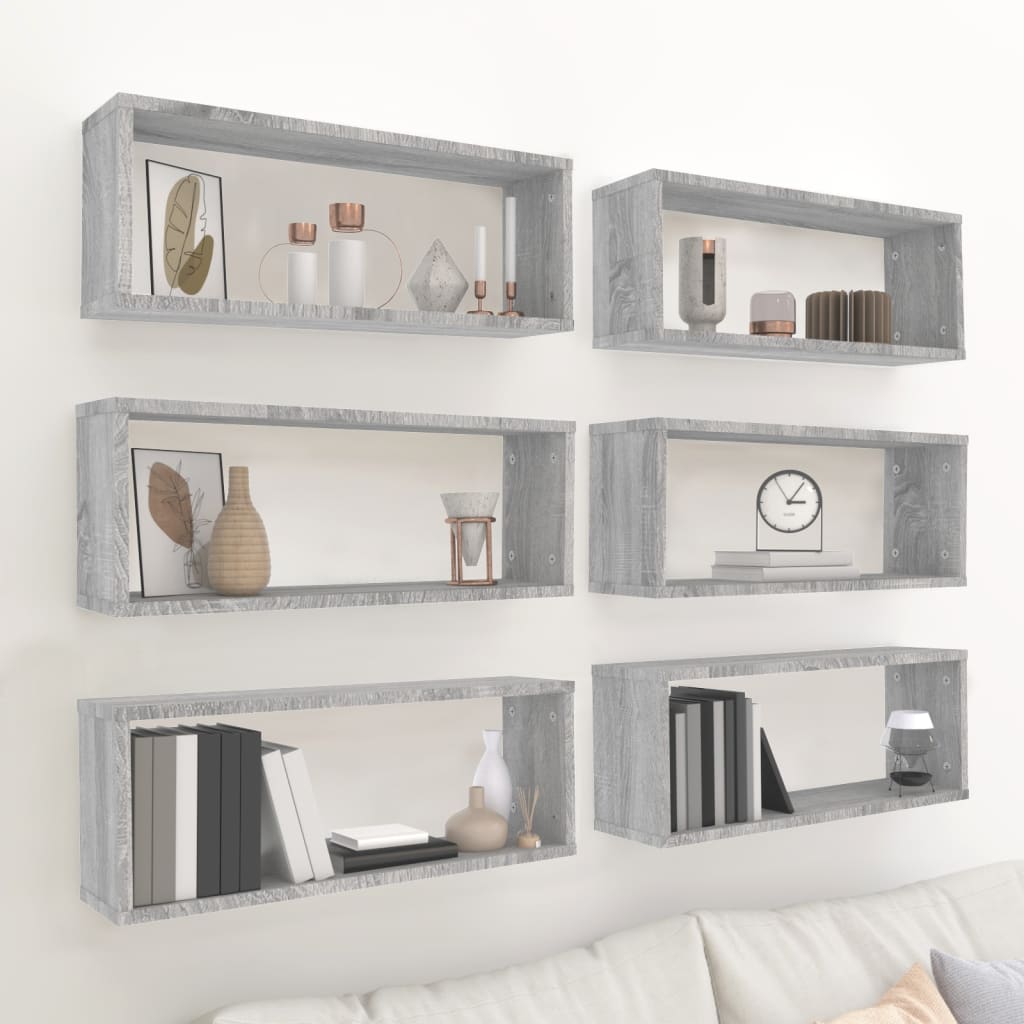 Wall Cube Shelves 2 Pcs 60X15X23 Cm Engineered Wood
