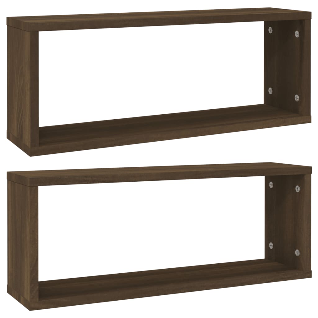 Wall Cube Shelves 2 Pcs 60X15X23 Cm Engineered Wood