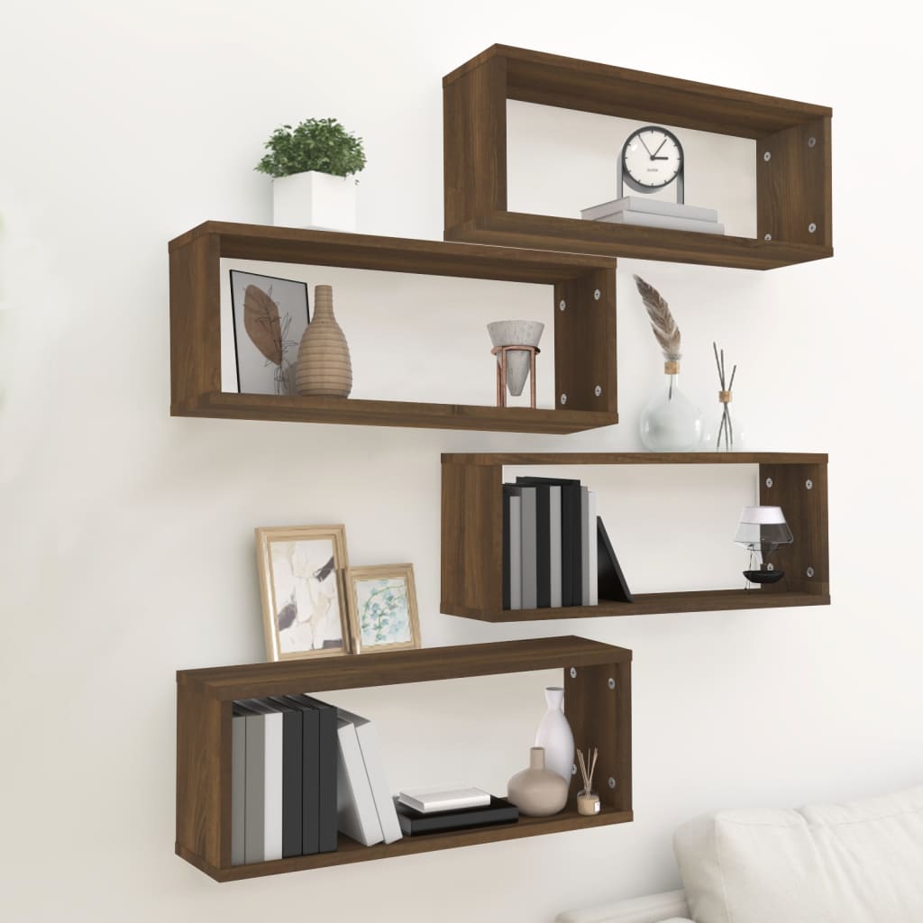 Wall Cube Shelves 2 Pcs 60X15X23 Cm Engineered Wood