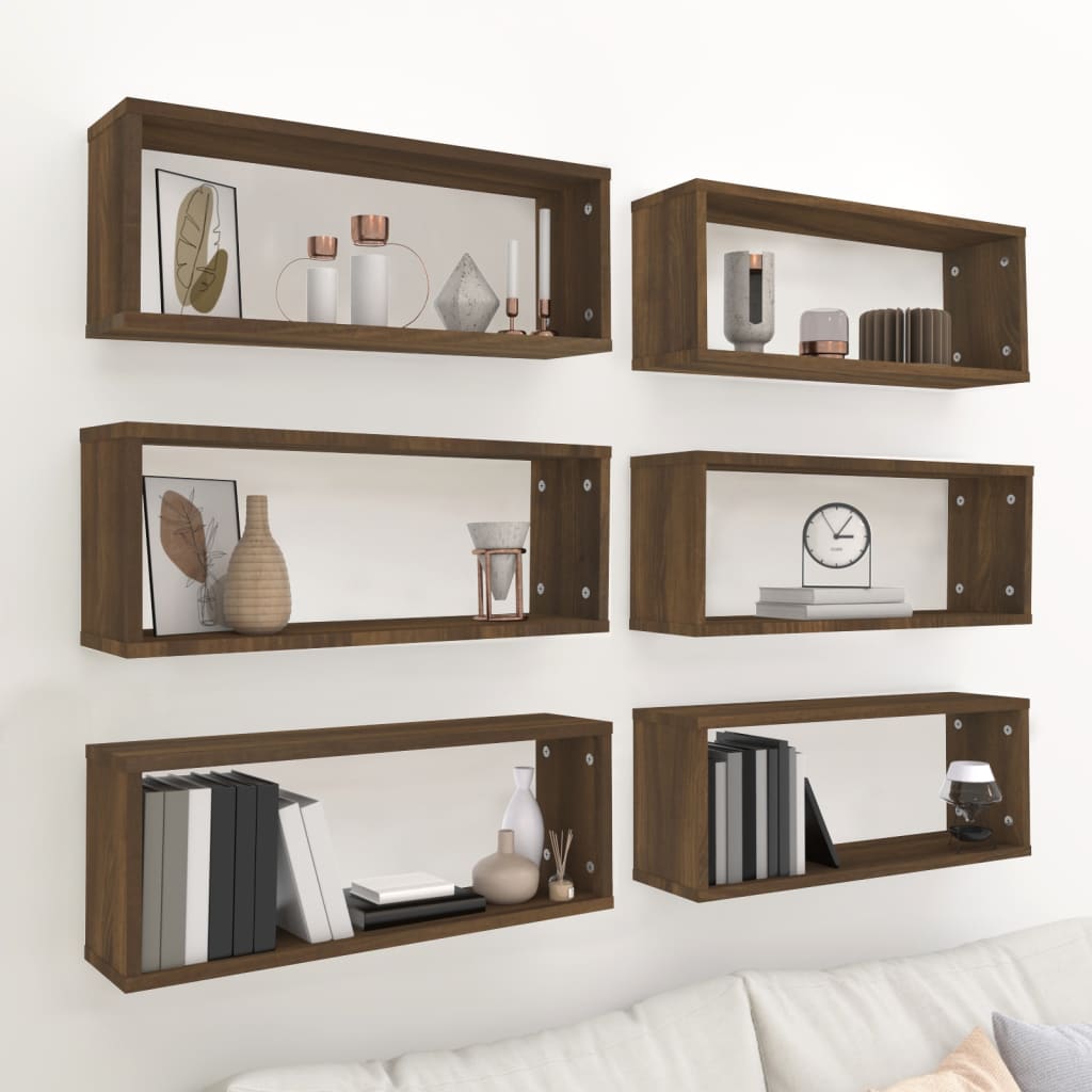 Wall Cube Shelves 2 Pcs 60X15X23 Cm Engineered Wood