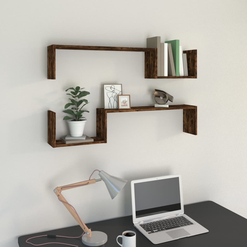Wall Shelf 2 Pcs 100X15X20 Cm Engineered Wood