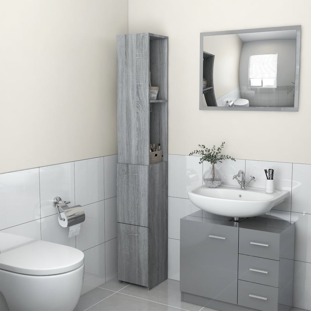 Bathroom Cabinet 25X26.5X170 Cm Engineered Wood