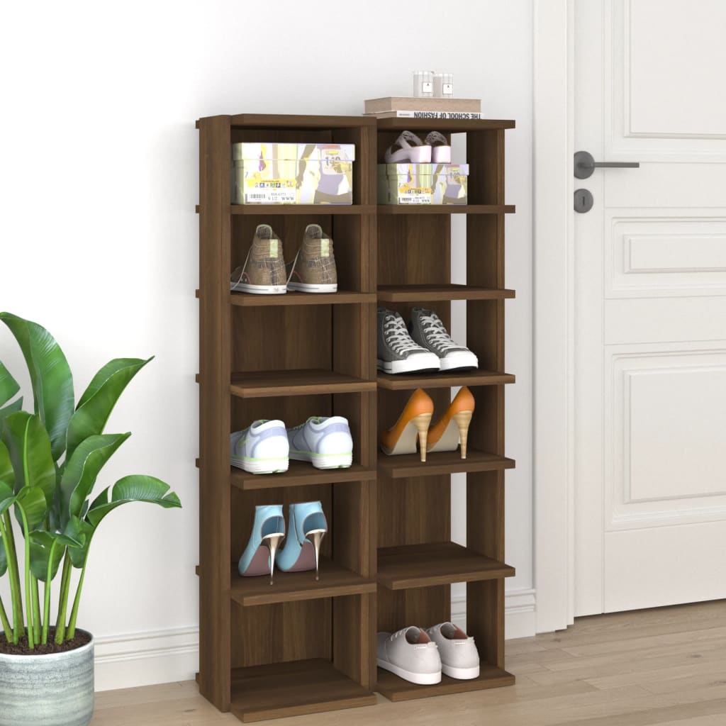 Shoe Cabinet 27.5X27X102 Cm Engineered Wood