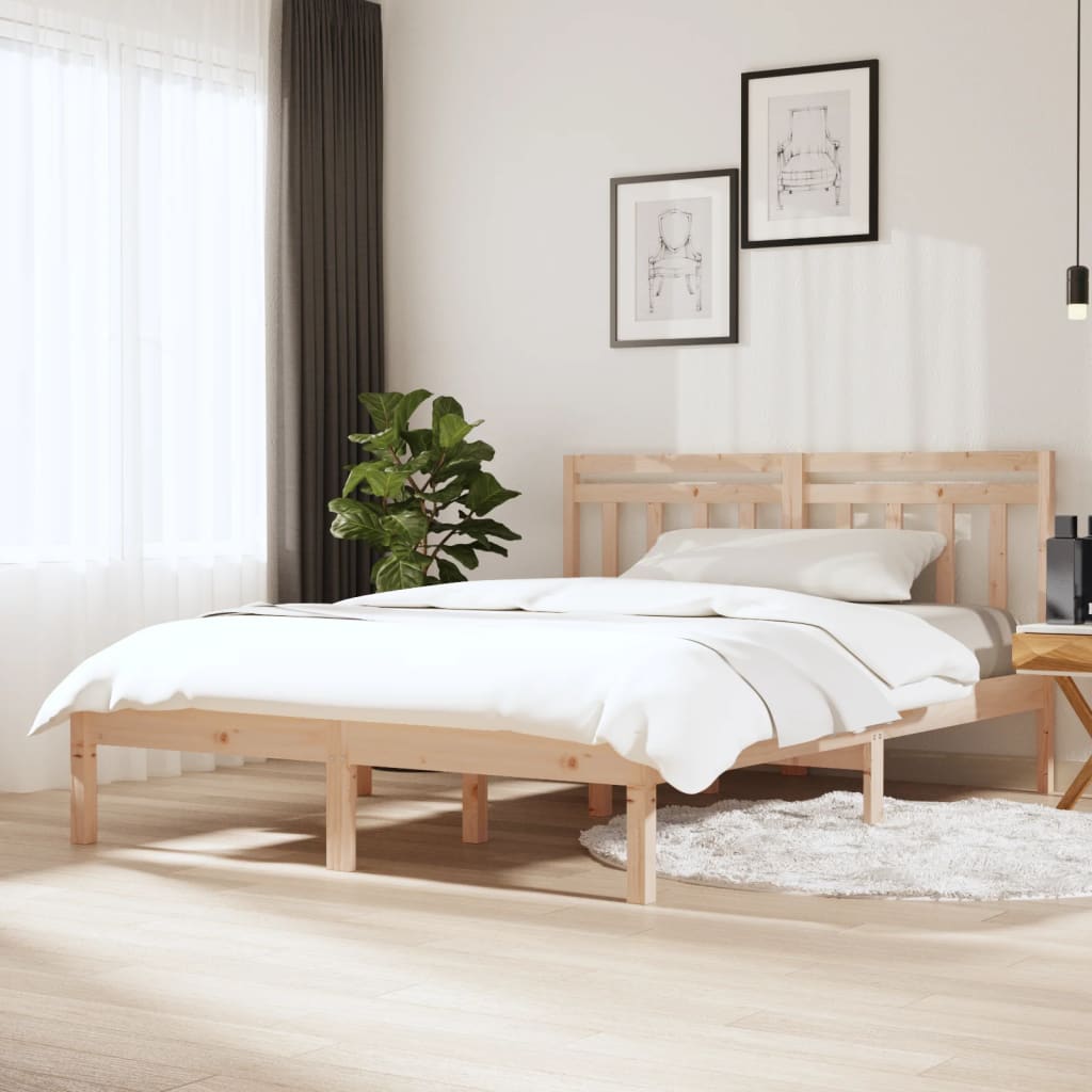 3100589 Bed Frame Without Mattress Solid Wood (810017+814094)