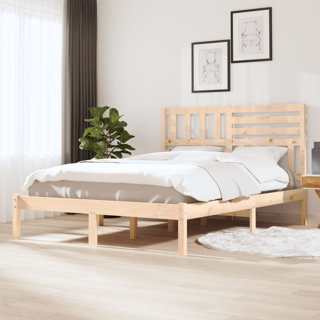 Bed Frame Without Mattress Double Double Solid Wood Pine