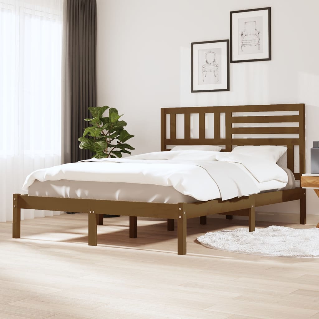 Bed Frame Without Mattress Double Double Solid Wood Pine
