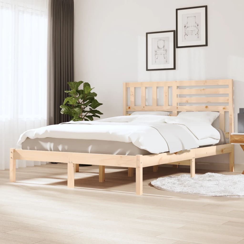 Bed Frame Without Mattress Double Double Solid Wood Pine