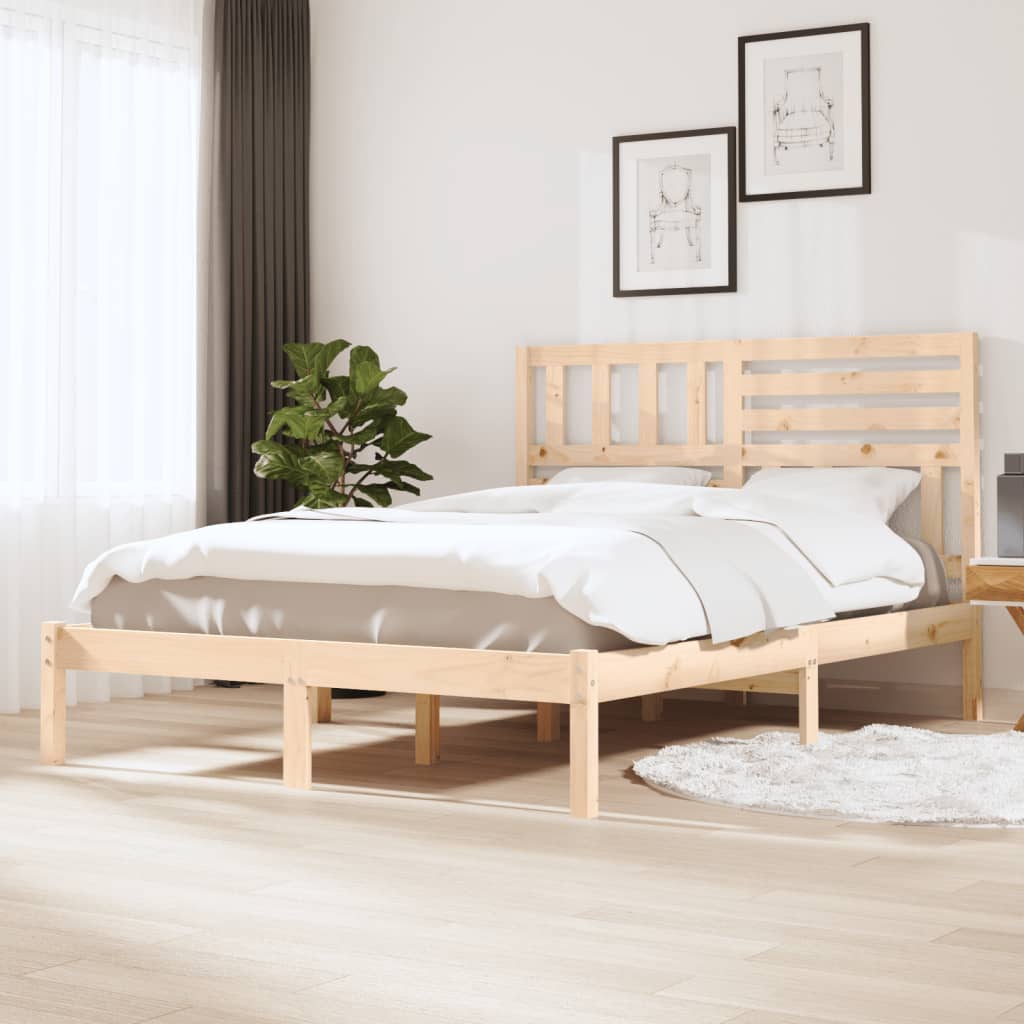 Bed Frame Without Mattress Double Double Solid Wood Pine