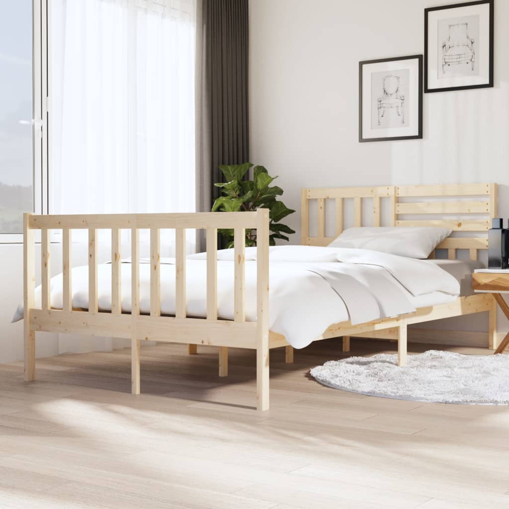 3101174 Bed Frame Without Mattress Solid Wood (810103+814165)