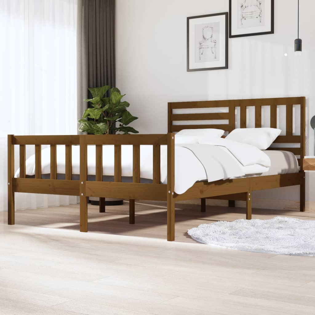 3101174 Bed Frame Without Mattress Solid Wood (810103+814165)