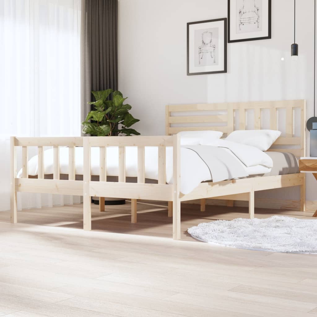 3101174 Bed Frame Without Mattress Solid Wood (810103+814165)